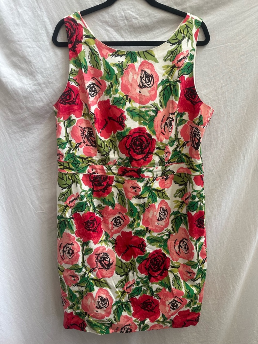 Talbots Pink and Red Floral Midi Dress